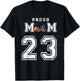 Custom Proud Football Mom Number 23 Personalized T-Shirt - T-Shirt | Black
