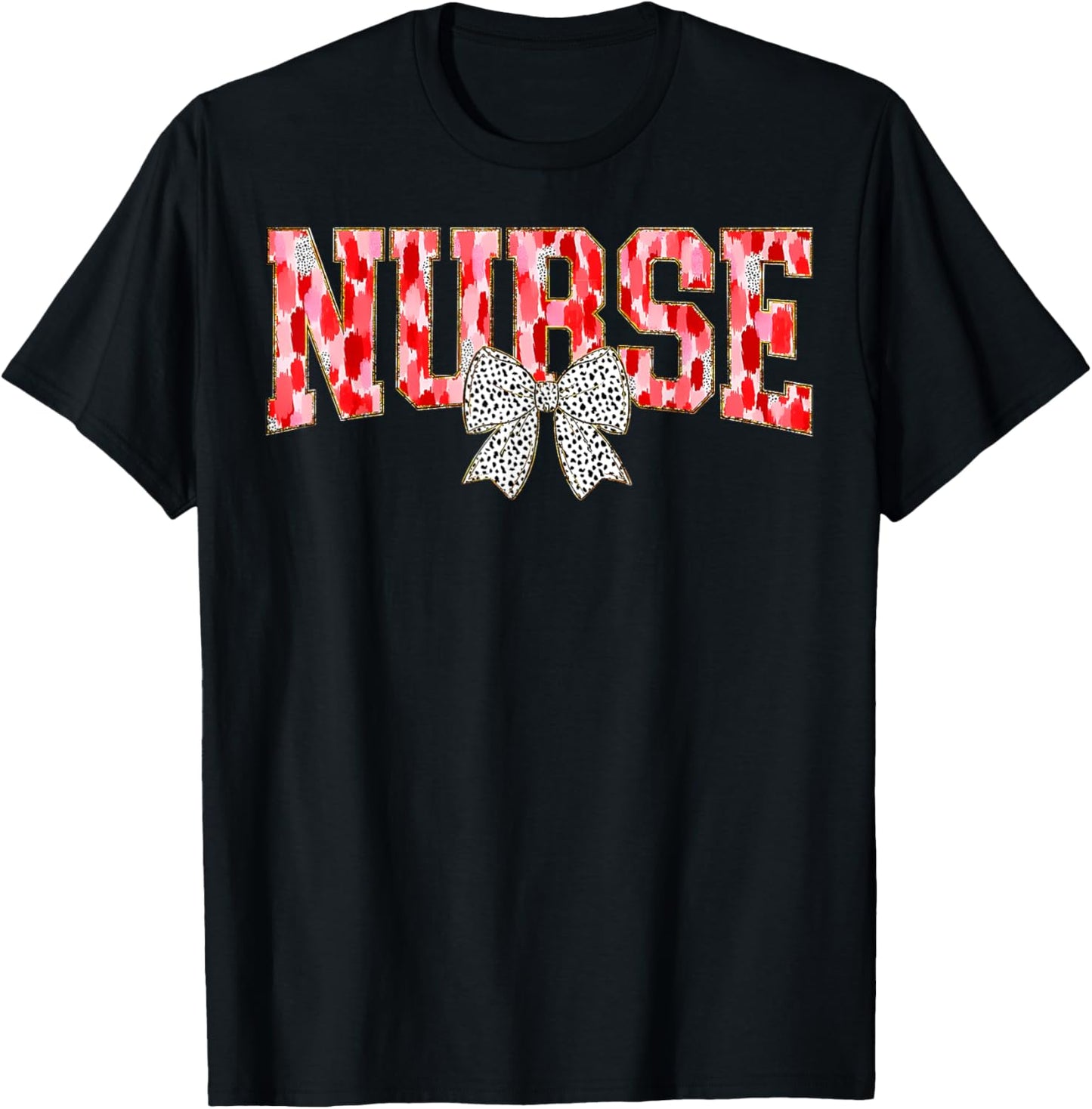 Retro Nurse Coquette Red Bow Girlie Nurse Life T-Shirt - T-Shirt | Black