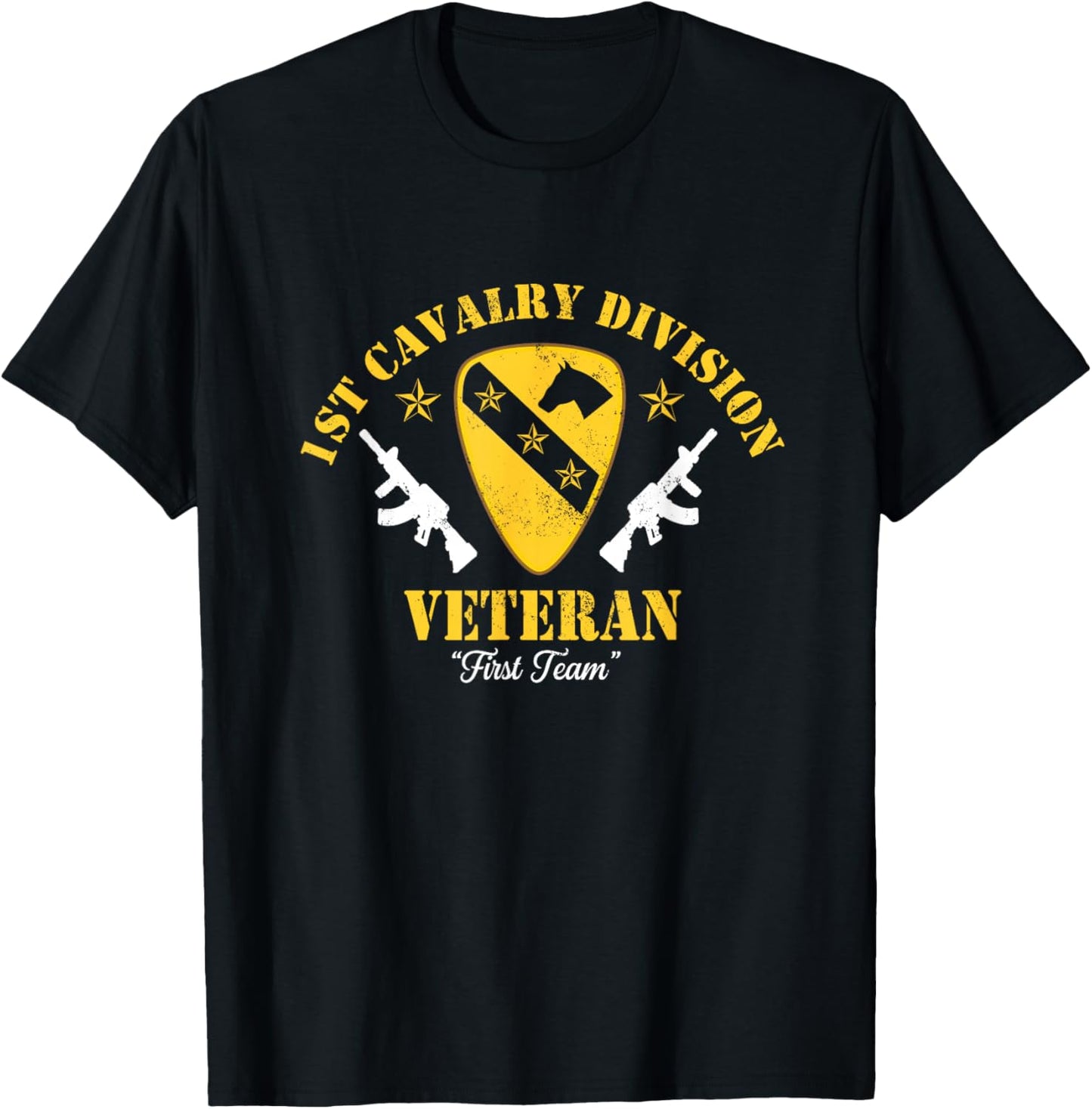 Vintage 1st Cavalry Division Veteran Patriotic Veterans Day T-Shirt - T-Shirt | Black