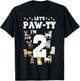 Let's Pawty I'm 2nd Birthday Puppy Dog Theme 2 Year Old T-Shirt - T-Shirt | Black