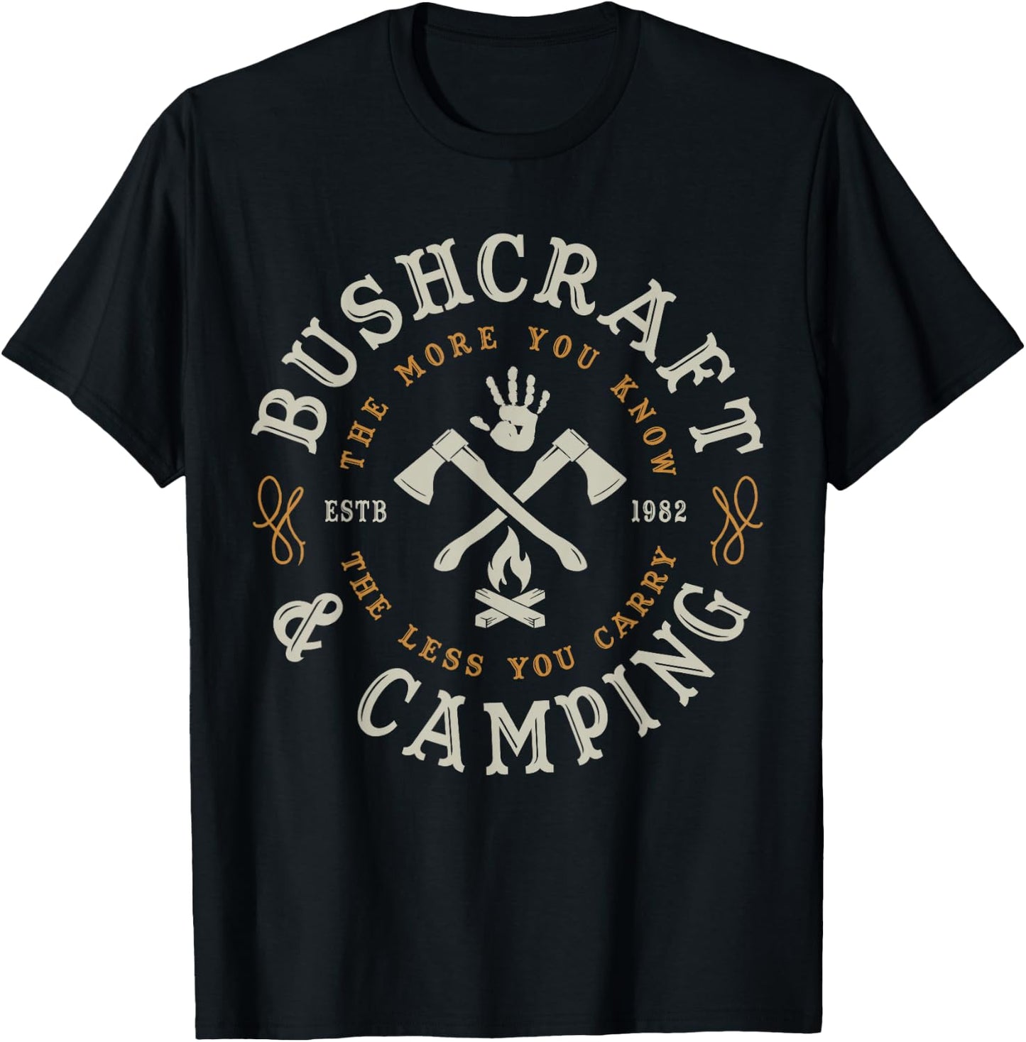 Camping BUSHCRAFT Survival Gifts & Shirts CO. T-Shirt - T-Shirt | Black