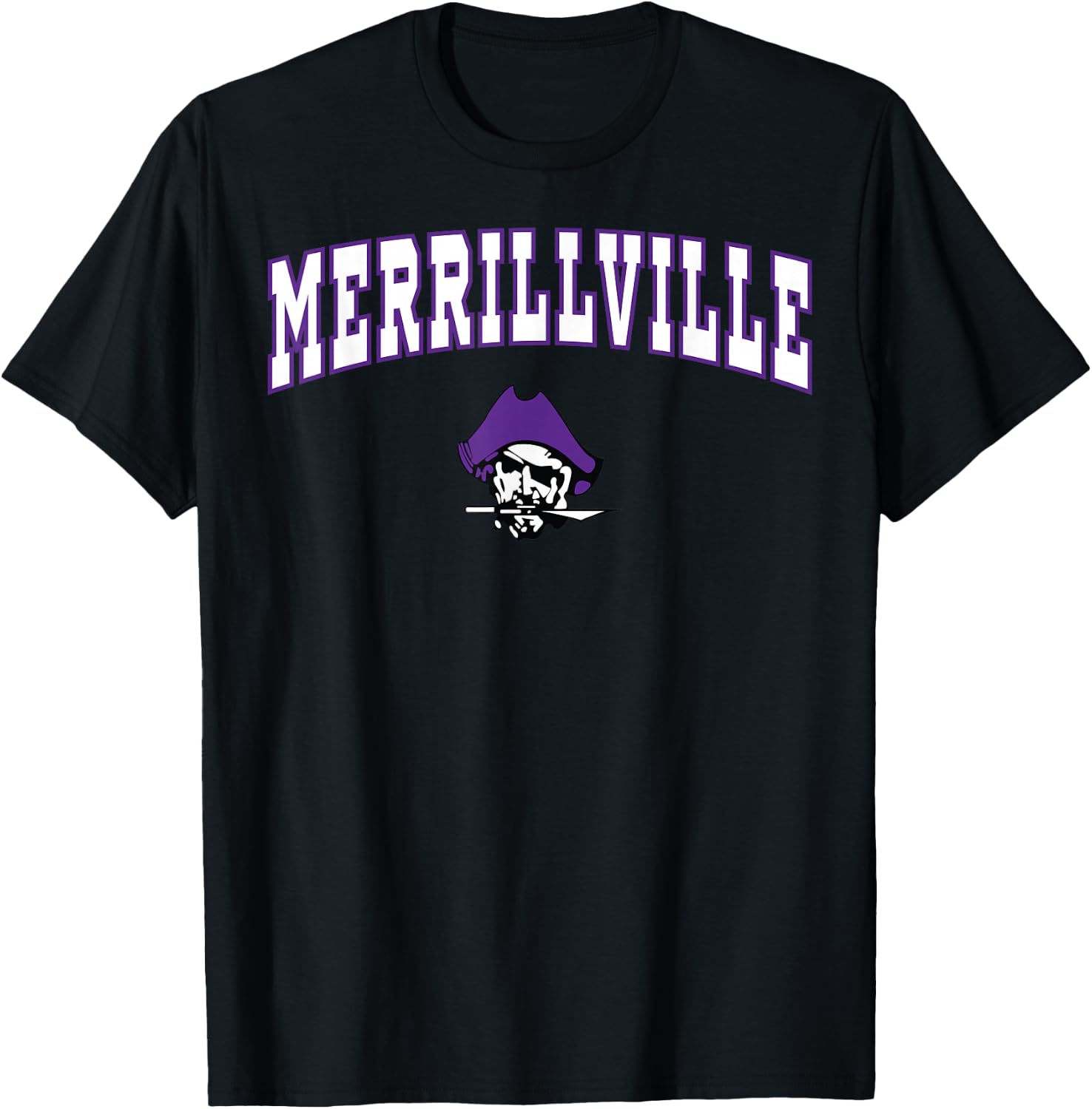 Merrillville High School Pirates C2 T-Shirt - T-Shirt | Black