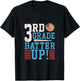 3rd Grade Back To School Shirt 3rd Grade Batter Up Baseball T-Shirt - T-Shirt | Black