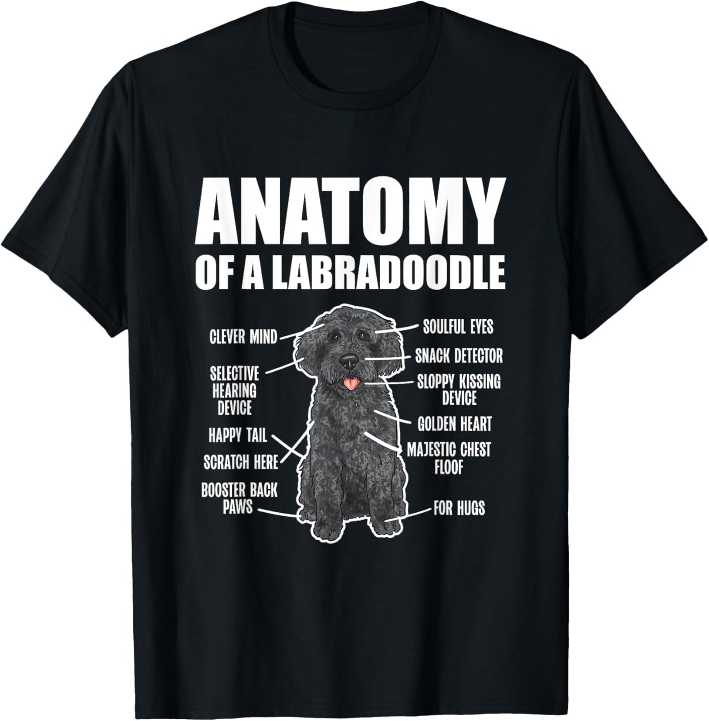 Black Labradoodle Dog Lover Anatomy Of A Labradoodle T-Shirt - T-Shirt | Black