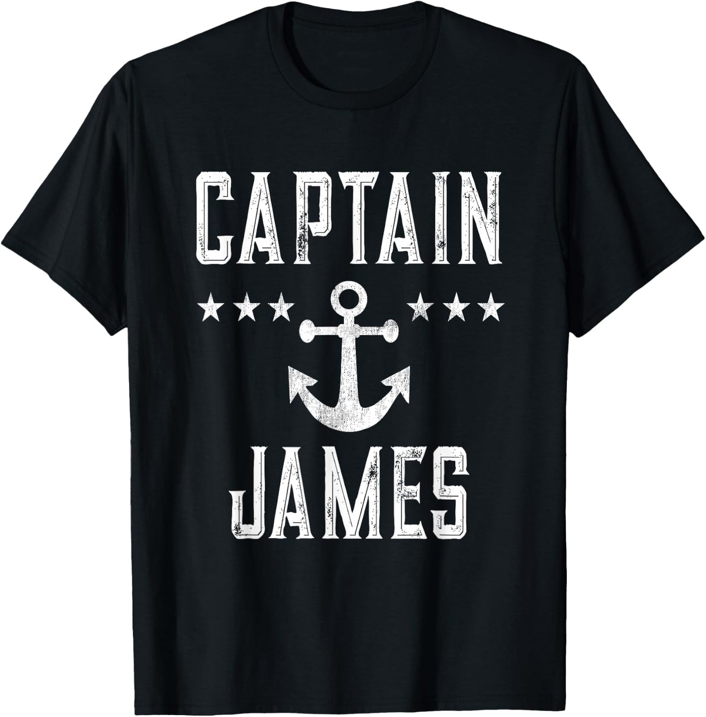 Vintage Captain James Family Cruise Lake Boat T-Shirt - T-Shirt | Black