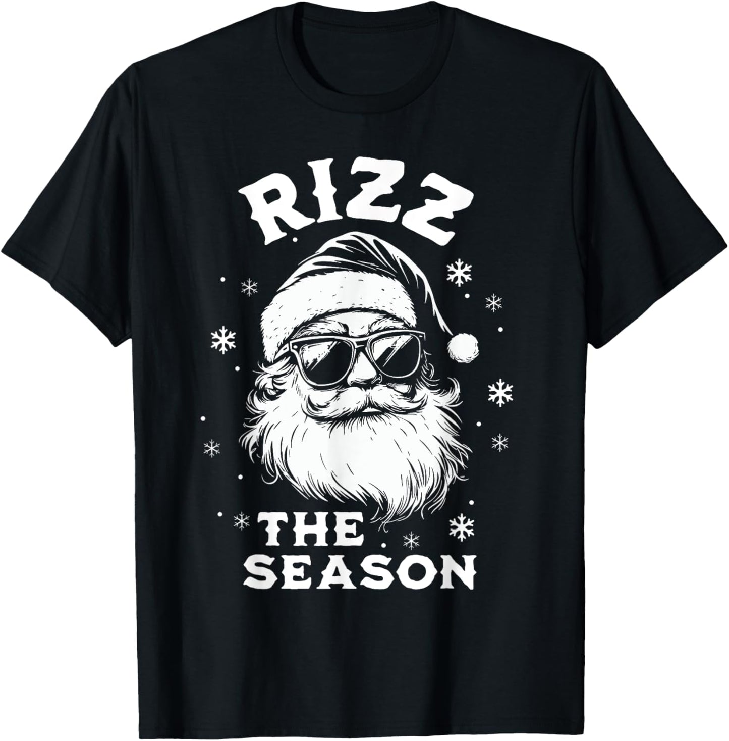 Rizz The Season Santa Claus Rizzmas Funny Boys Christmas T-Shirt - T-Shirt | Black