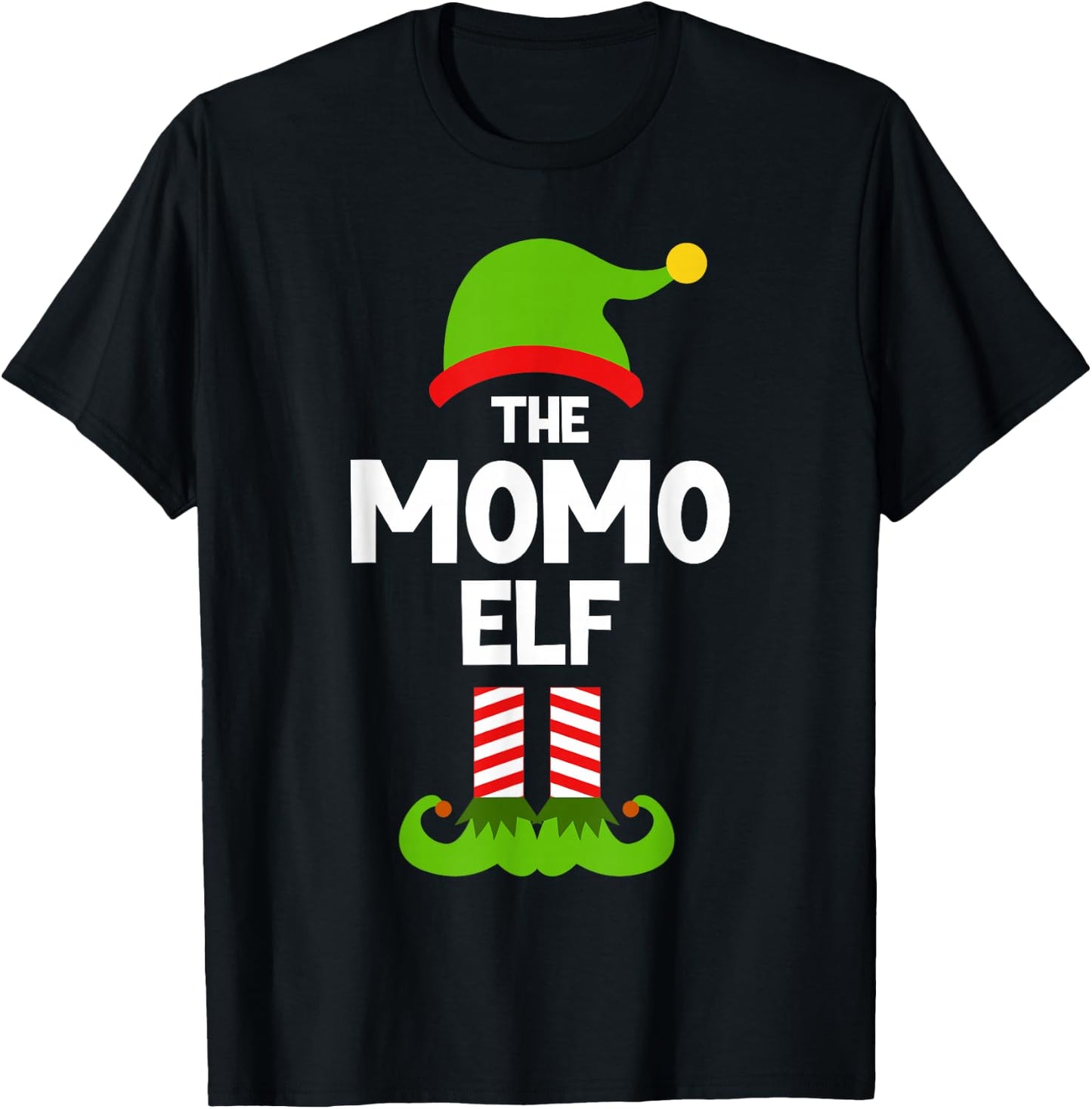 I'm The Momo Elf Christmas Family Pajama Funny T-Shirt - T-Shirt | Black