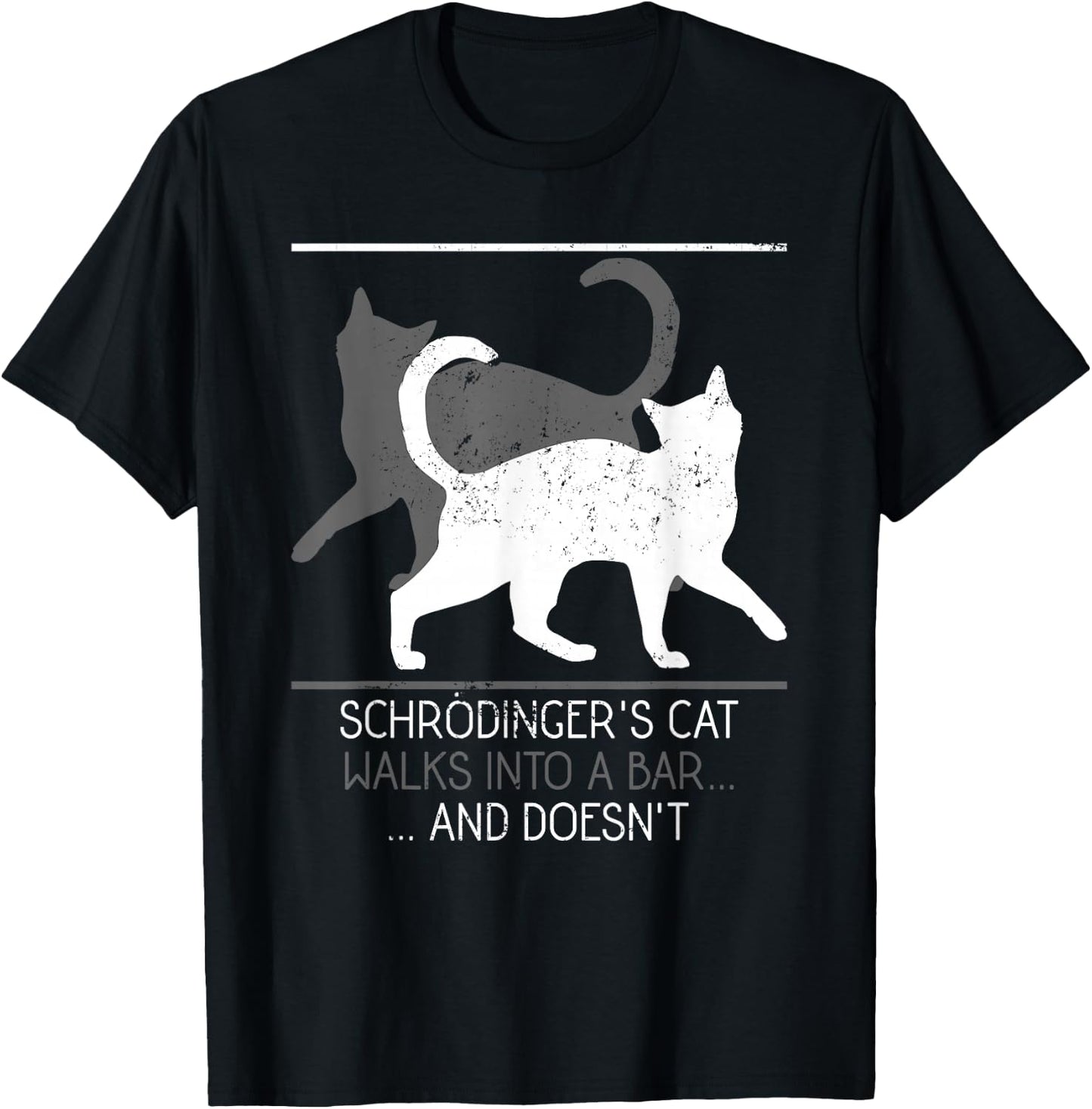 Funny Schrodingers Cat Physics T-Shirt - T-Shirt | Black