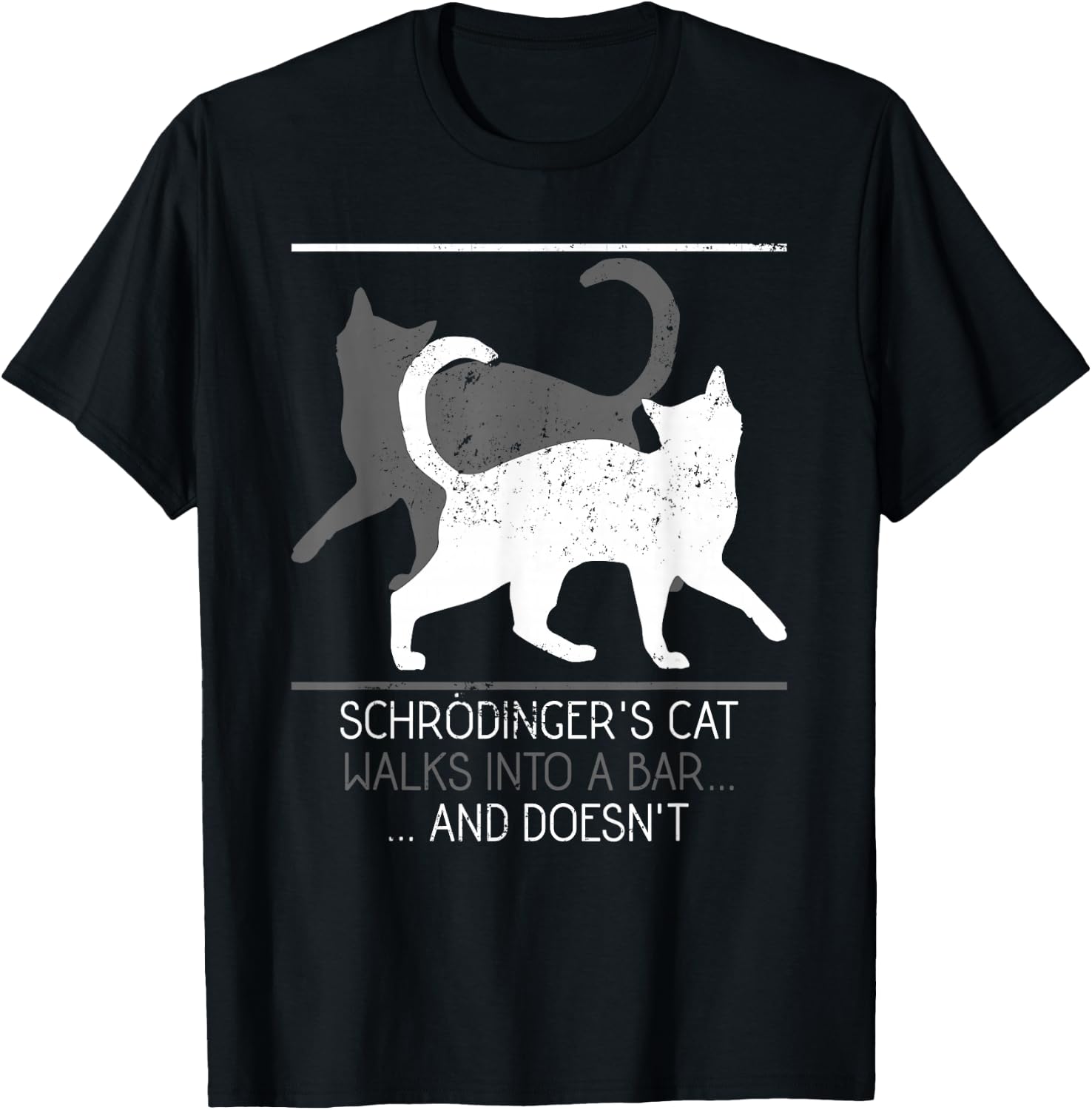 Funny Schrodingers Cat Physics T-Shirt - T-Shirt | Black