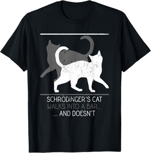 Funny Schrodingers Cat Physics T-Shirt - T-Shirt | Black
