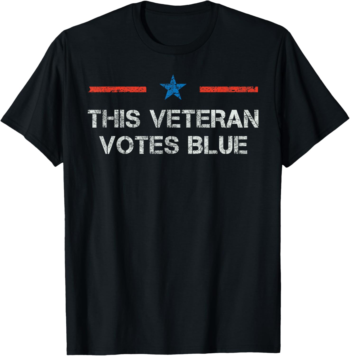 This Veteran Votes Blue Retired Military Voting Biden 2020 T-Shirt - T-Shirt | Black