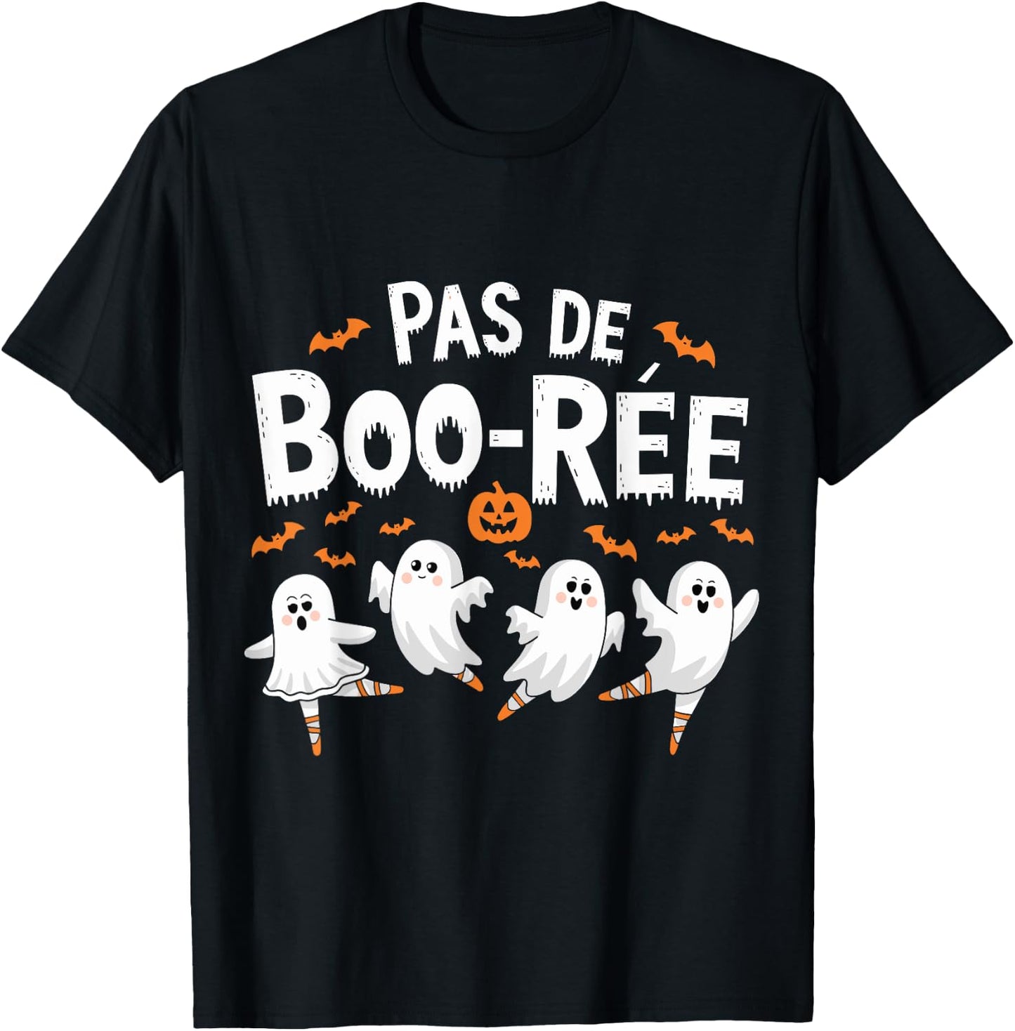 Pas De Boo-rée Ghost Ballet Dancer Funny Halloween Ballet T-Shirt - T-Shirt | Black