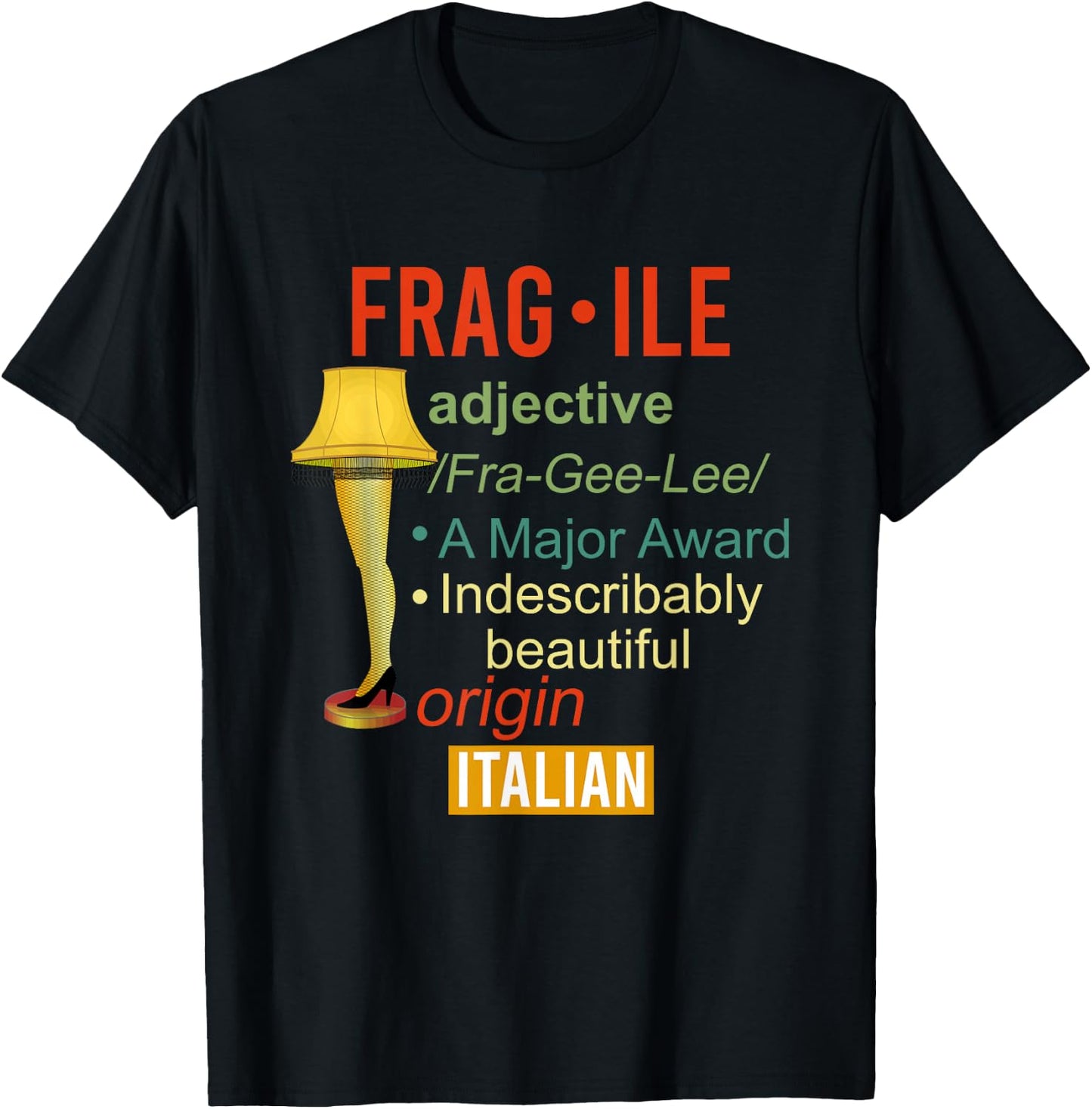 A Major Award Indescribably Beautiful Origin Italian T-Shirt - T-Shirt | Black