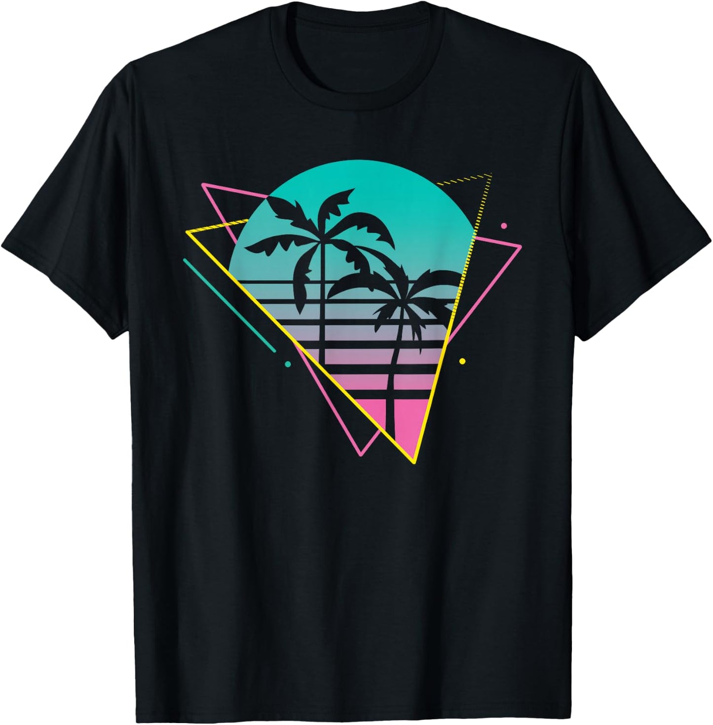 Vaporwave 80s 90s Retro Design - Retrowave Palm Trees T-Shirt - T-Shirt | Black