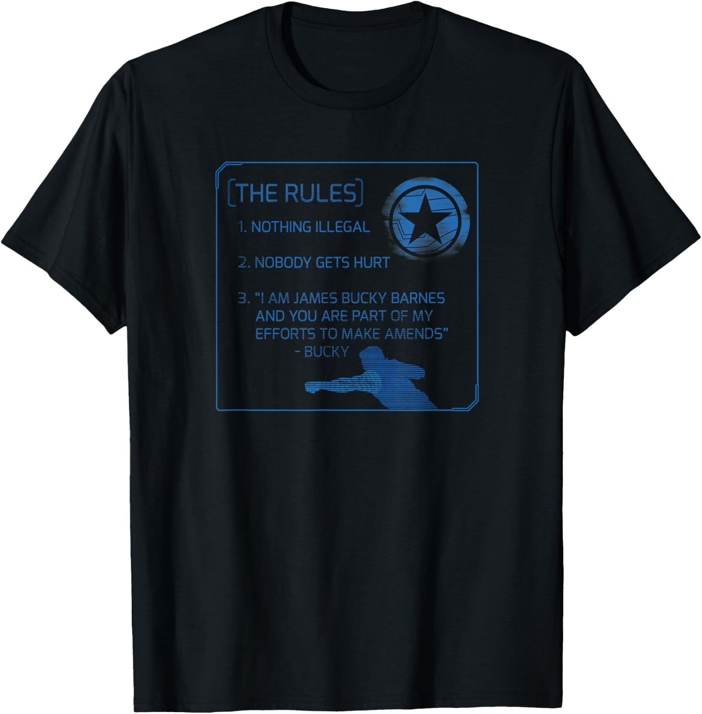 Marvel The Falcon and The Winter Soldier Bucky Barnes Rules T-Shirt - T-Shirt | Black