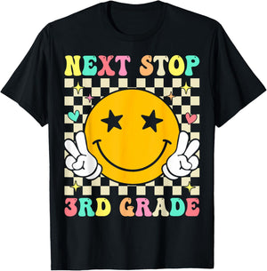 Groovy Next Stop 3rd Grade 2nd Grade Graduation 2025 T-Shirt - T-Shirt | Black