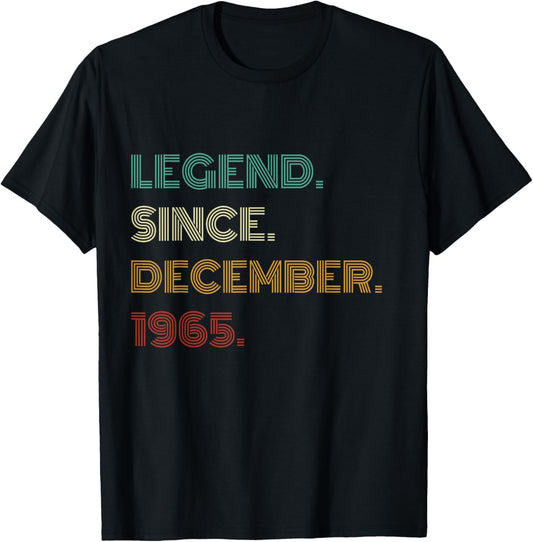 60 Years Old Legend Since December 1965 60th Birthday T-Shirt - T-Shirt | Black