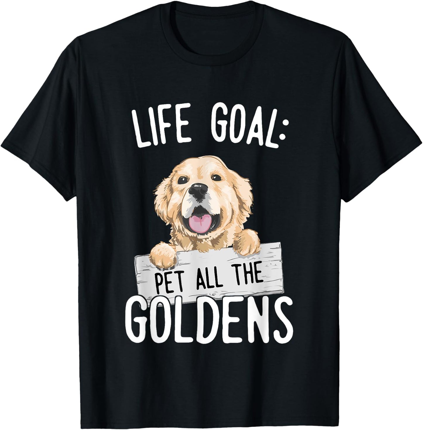 Pet all Goldens - Golden Retriever , Women and Kids T-Shirt - T-Shirt | Black