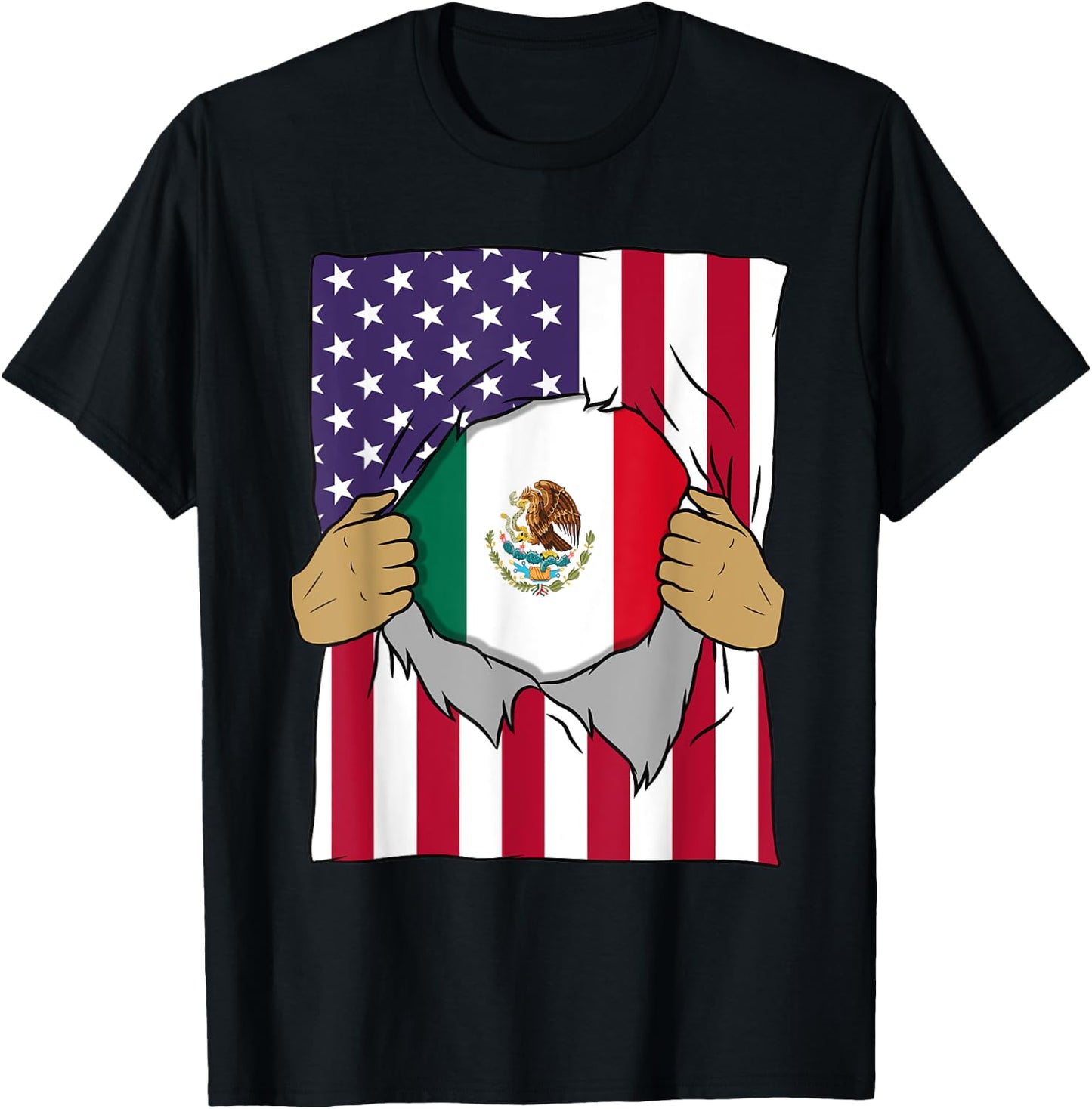 Mexico Flag Blood Inside Me Home Pride Mexican American Gift T-Shirt - T-Shirt | Black