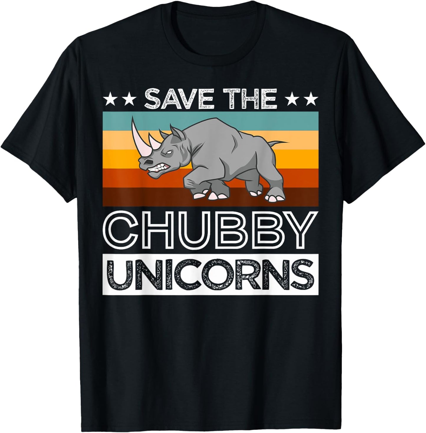 Save Rhinos Chubby Unicorns Rhino Save The Chubby Unicorns T-Shirt - T-Shirt | Black