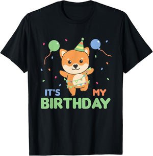 Birthday Shiba Inu For Kids It's My Birthday T-Shirt - T-Shirt | Black