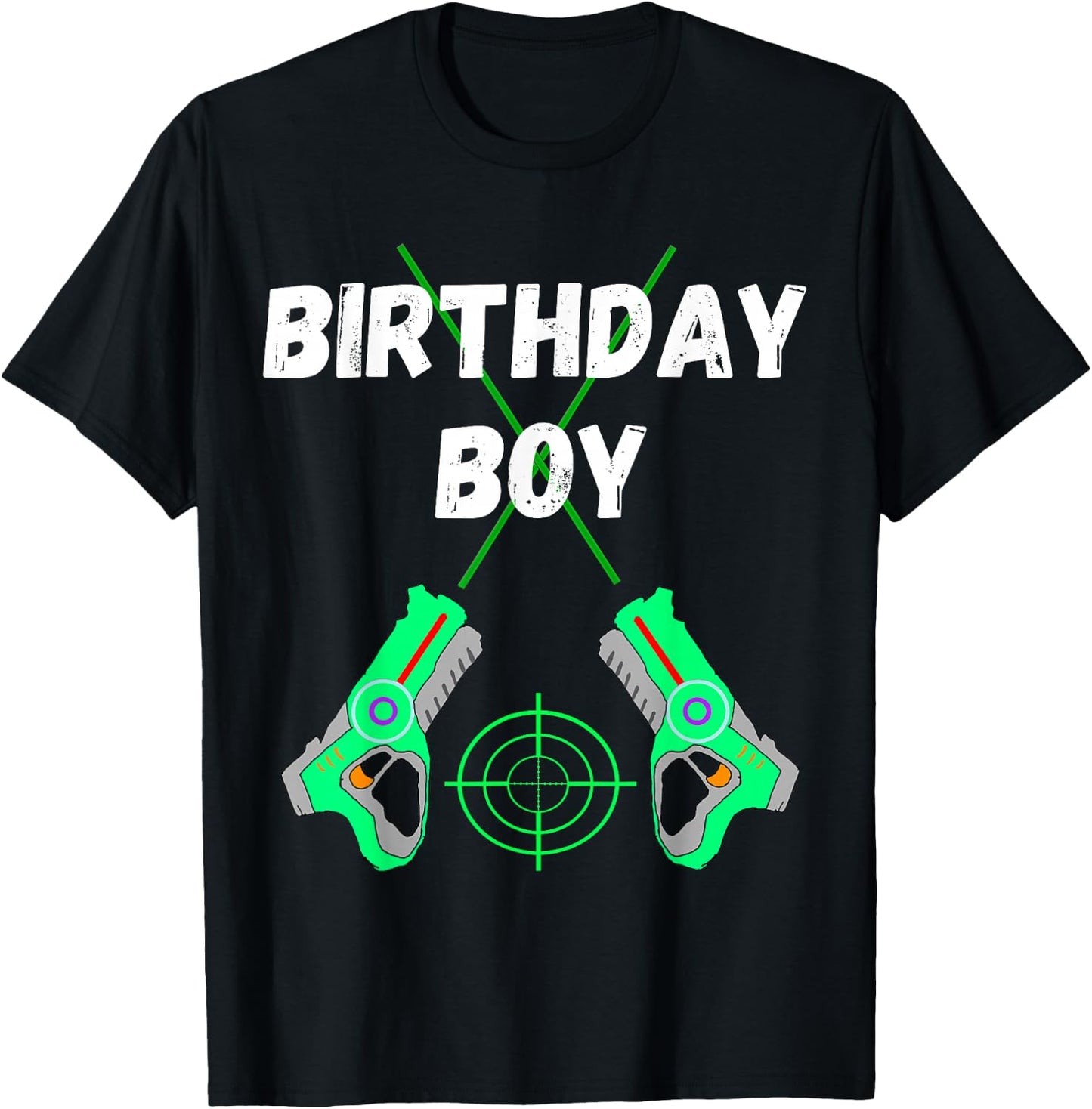 Laser Tag Birthday Boy Party Laser Tag Player Birthday T-Shirt - T-Shirt | Black