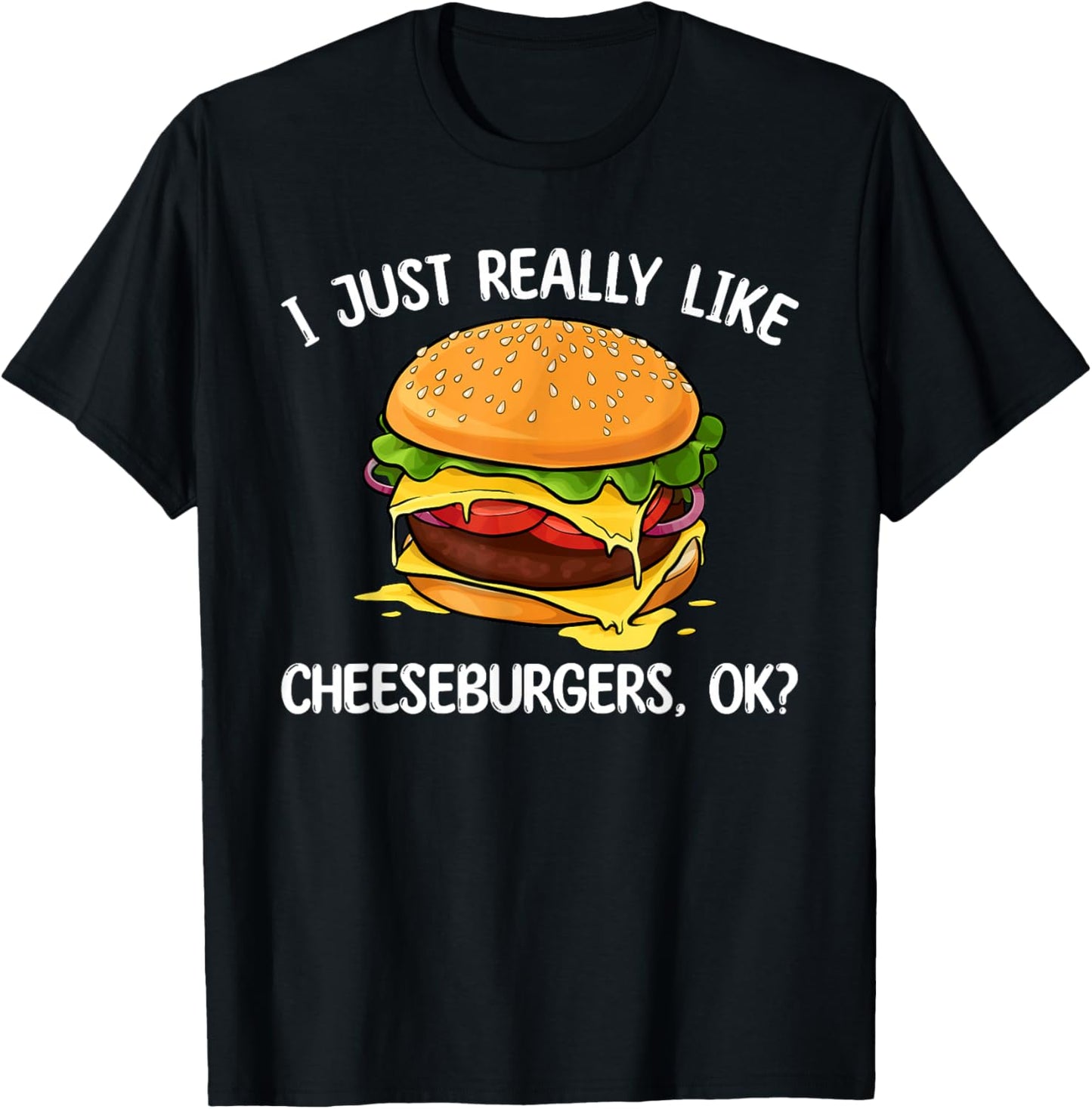 Cool Cheeseburger Women Kids Cheese Burger Lovers T-Shirt - T-Shirt | Black