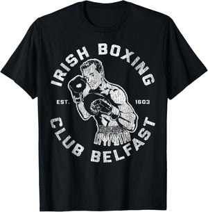 Vintage Irish Boxing Club Belfast Est. 1603 Men Boxer T-Shirt - T-Shirt | Black