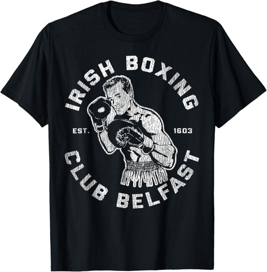 Vintage Irish Boxing Club Belfast Est. 1603 Men Boxer T-Shirt - T-Shirt | Black