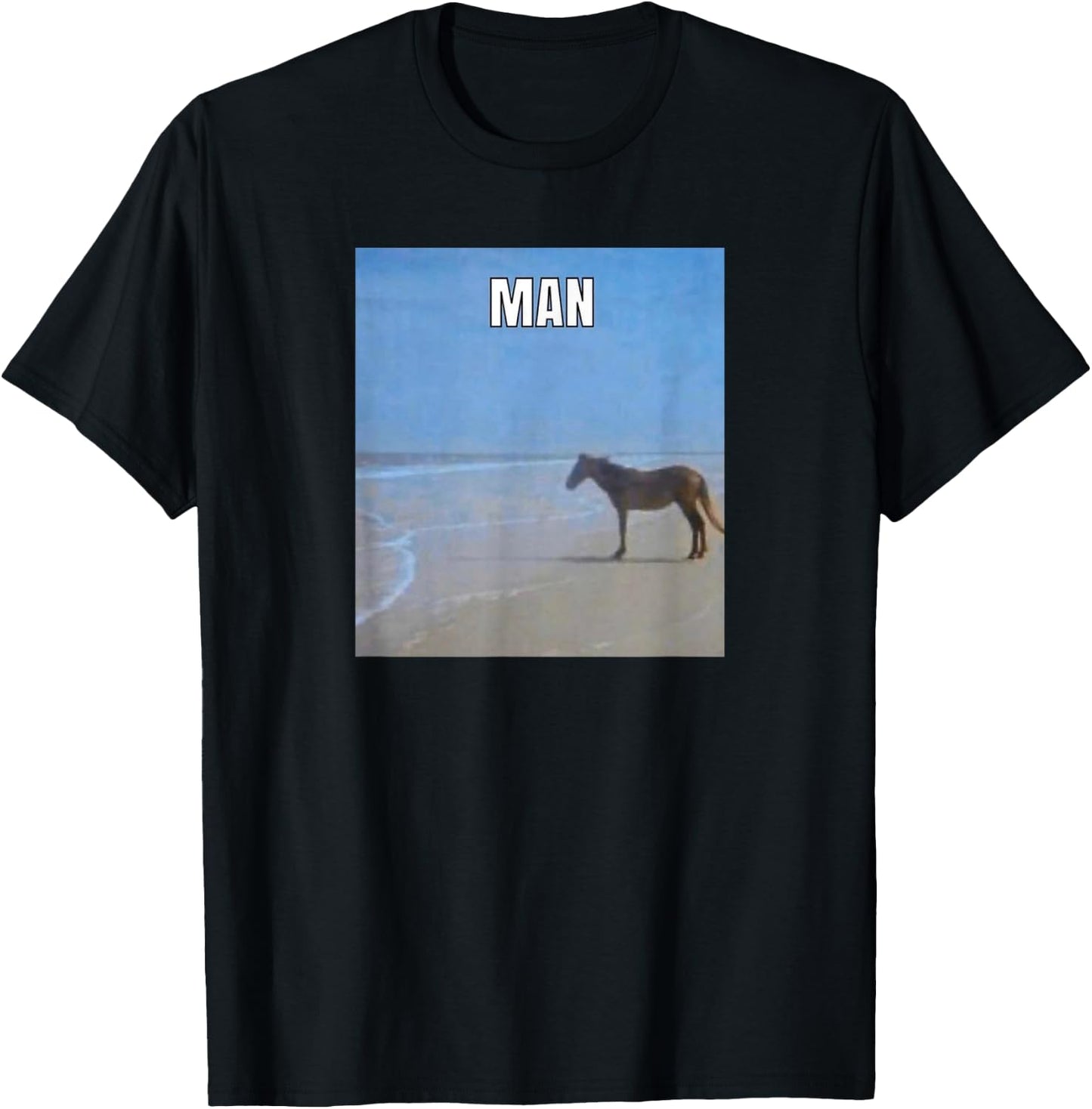 Man Horse Meme T-Shirt - T-Shirt | Black