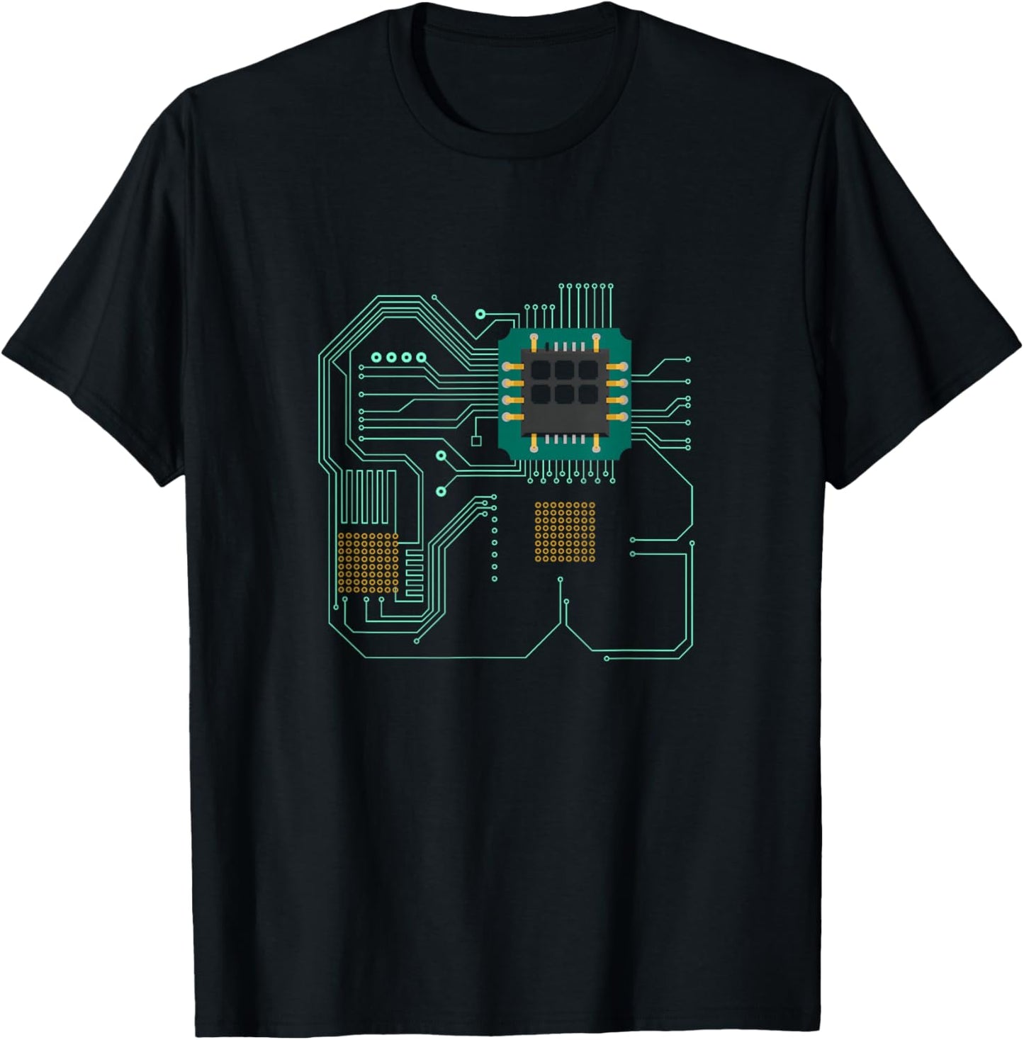 Computer processor, microchip, technology T-Shirt - T-Shirt | Black