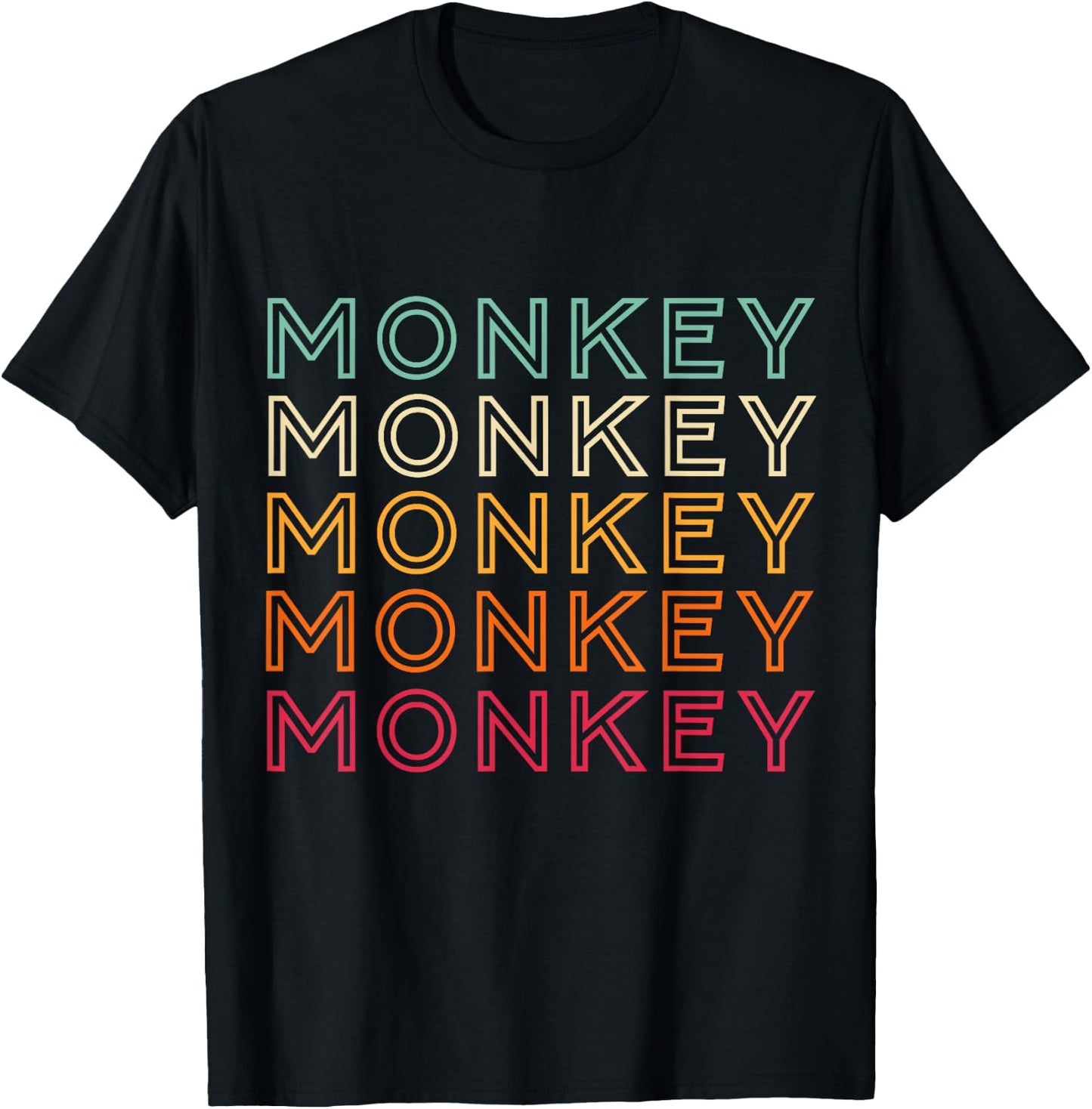 Funny Monkey Ape Gorilla Retro Monkey T-Shirt - T-Shirt | Black