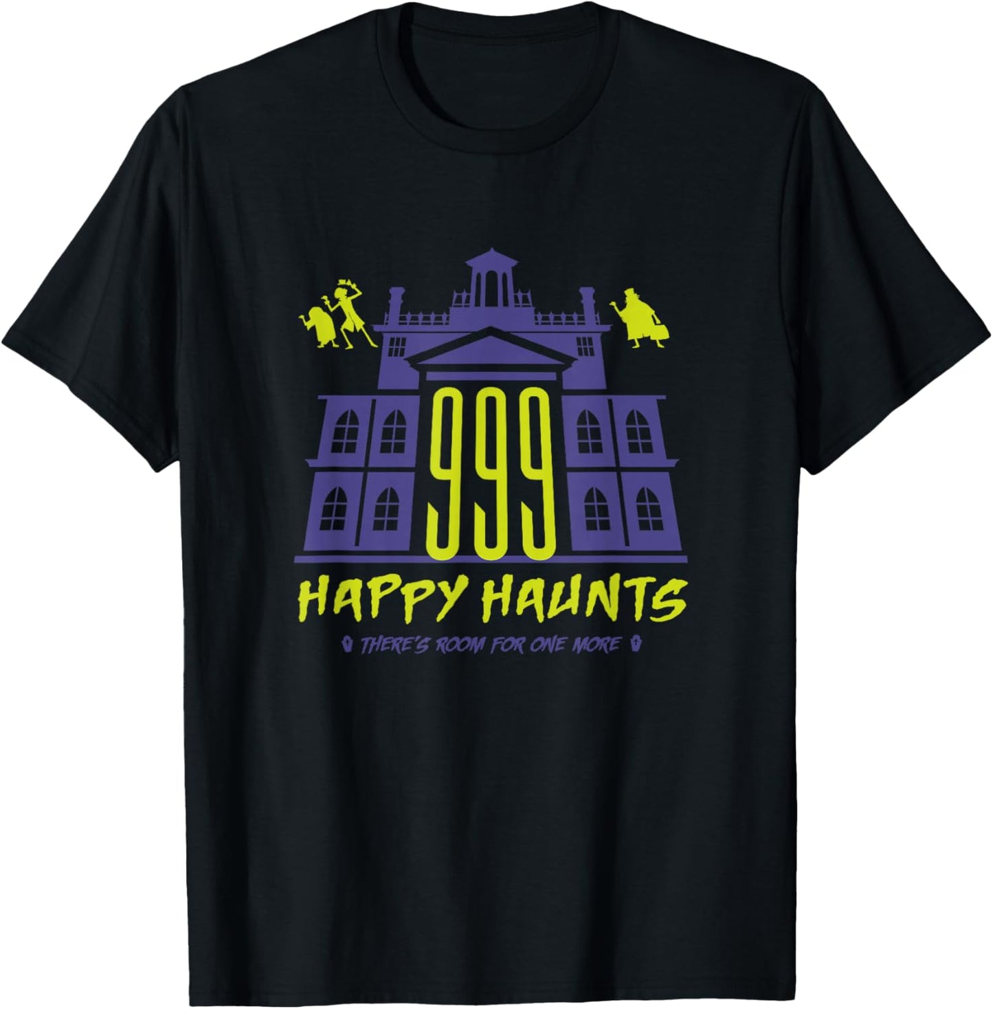 The Haunted Mansion 999 Happy Haunts Neon Chest Big Logo T-Shirt - T-Shirt | Black