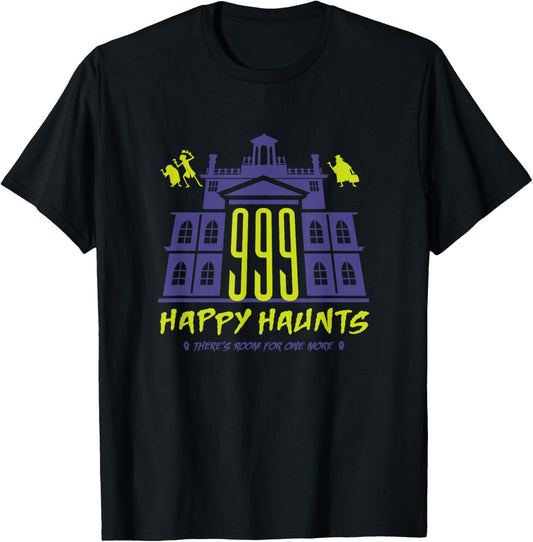 The Haunted Mansion 999 Happy Haunts Neon Chest Big Logo T-Shirt - T-Shirt | Black