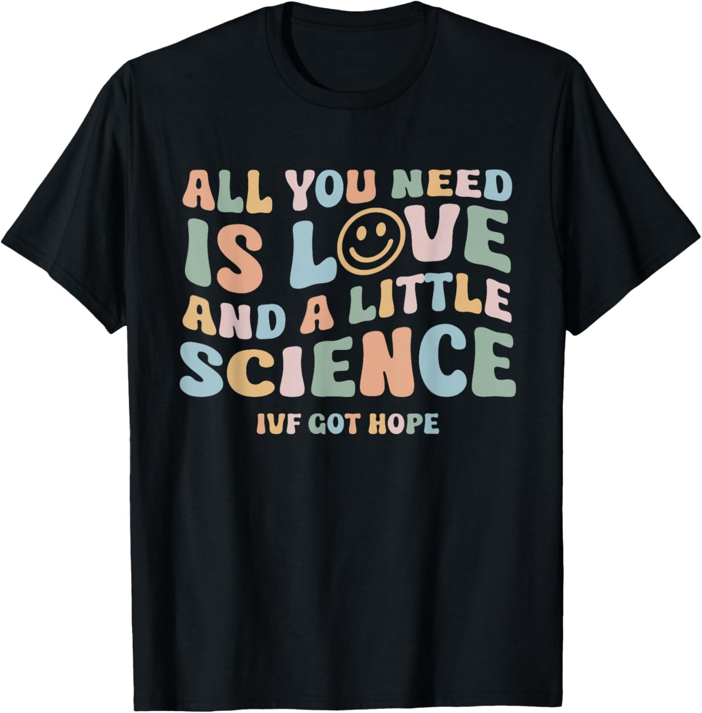 Retro Groovy IVF Making a Miracle Transfer Day Mama Got Hope T-Shirt - T-Shirt | Black