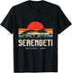 Safari Retro Serengeti National Park Sunrise Savanna Animals T-Shirt - T-Shirt | Black