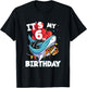 It's my 6th Birthday 6 Year Old Shark Birthday T-Shirt - T-Shirt | Black