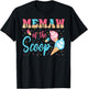 Memaw Of The Scoop Ice Cream Gender Reveal Baby Shower T-Shirt - T-Shirt | Black