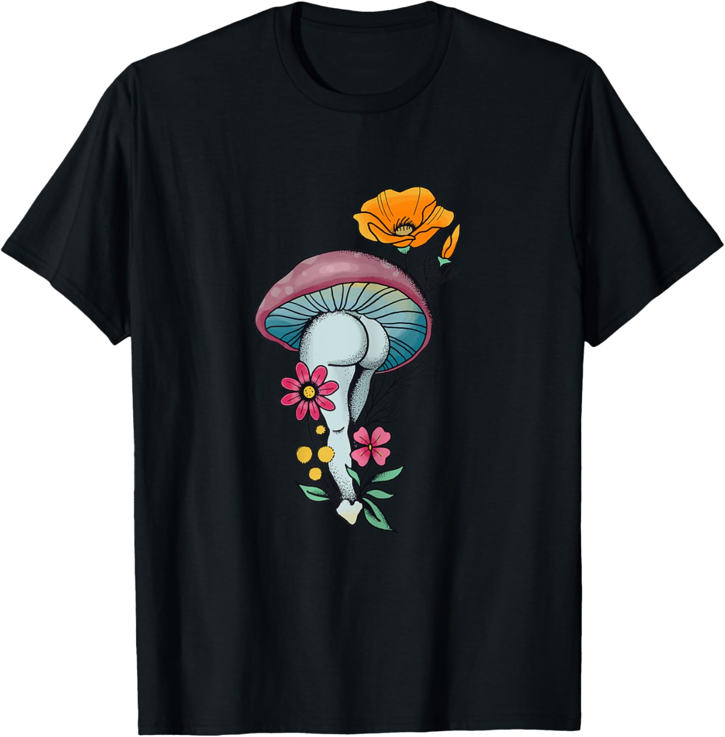 Sexy Mushroom Clothing Mushroom Collector Funny Graphic Gift T-Shirt - T-Shirt | Black