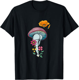 Sexy Mushroom Clothing Mushroom Collector Funny Graphic Gift T-Shirt - T-Shirt | Black