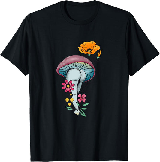 Sexy Mushroom Clothing Mushroom Collector Funny Graphic Gift T-Shirt - T-Shirt | Black