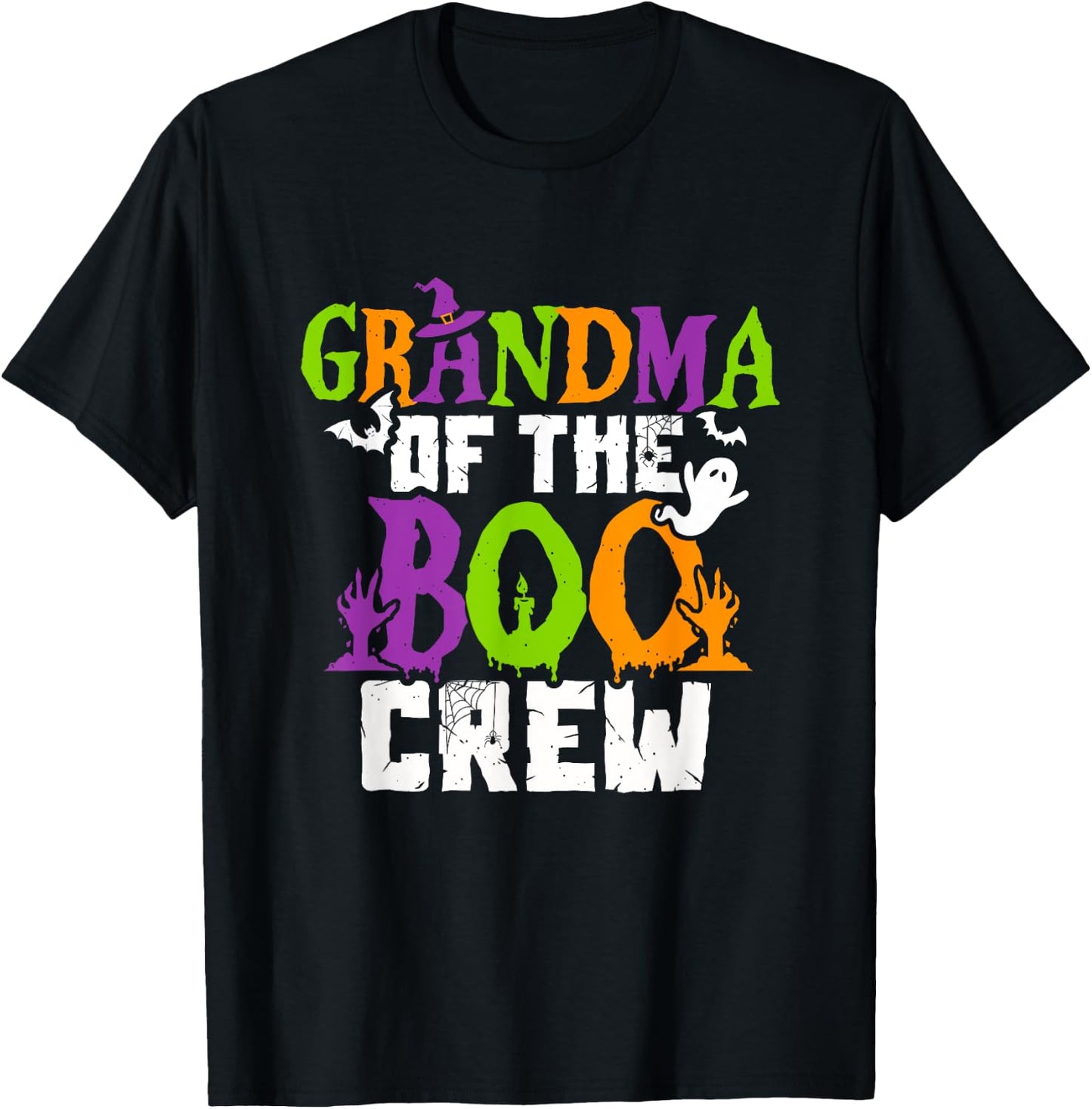 Halloween Grandma Crew Grandmother Spooky Party T-Shirt - T-Shirt | Black
