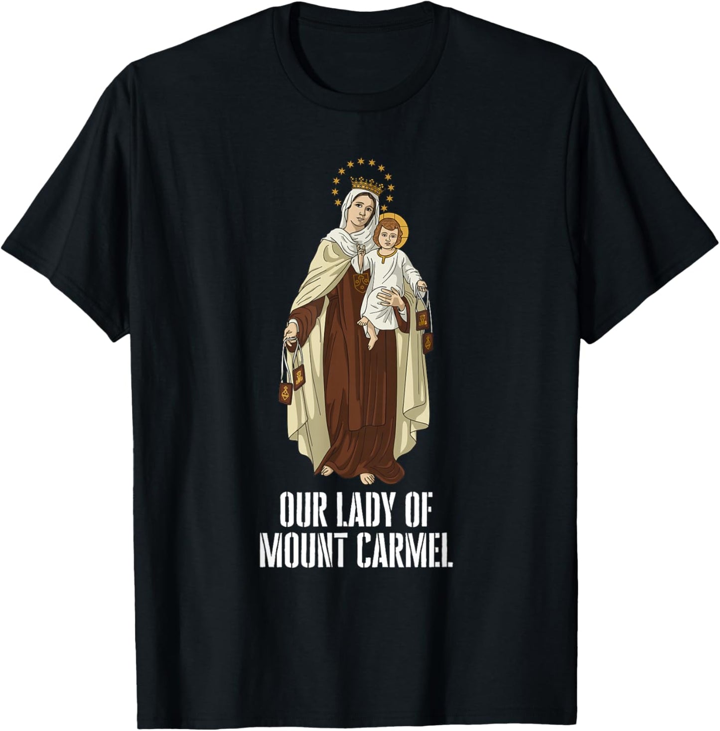 Our Lady of Mount Carmel Marian Catholic T-Shirt - T-Shirt | Black