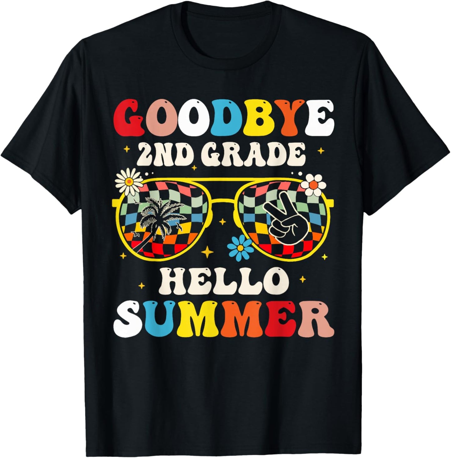 Goodbye 2nd Grade Graduation To 3rd Grade Hello Summer Kids T-Shirt - T-Shirt | Black