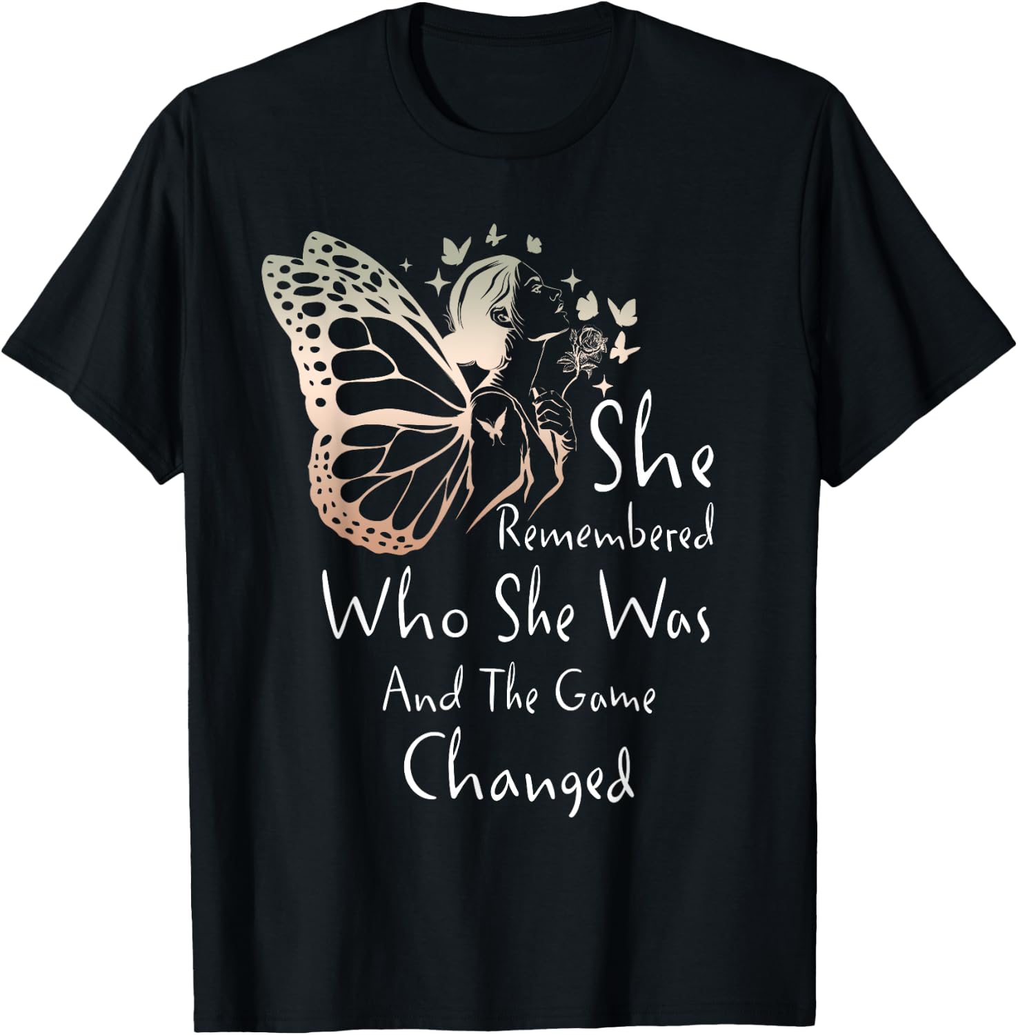 She Remembered Who She Was And The Game Changed Gift T-Shirt - T-Shirt | Black