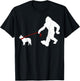 Funny Bigfoot Walking With French Bulldog Dog Lover Bigfoot T-Shirt - T-Shirt | Black
