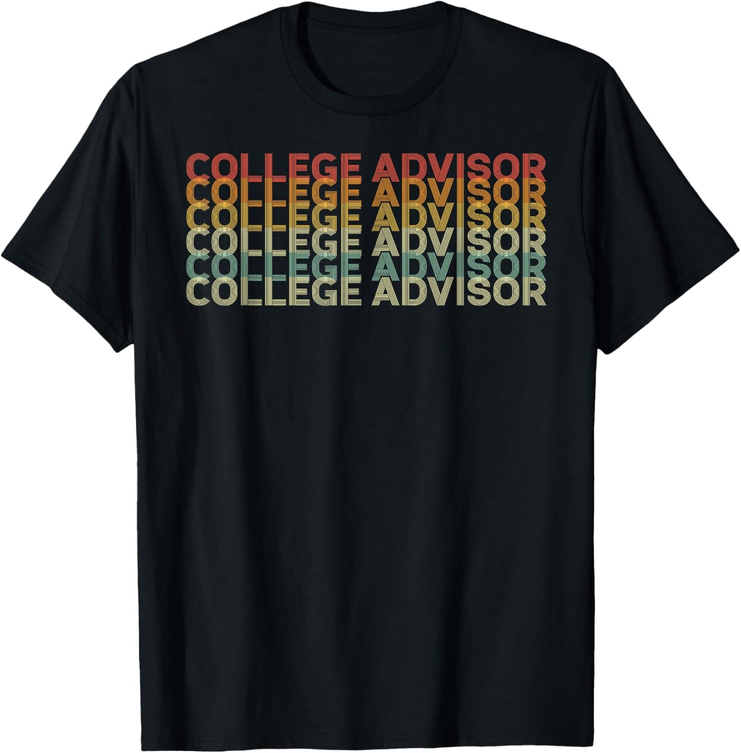 Retro 70s College Advisor Job Title T-Shirt - T-Shirt | Black
