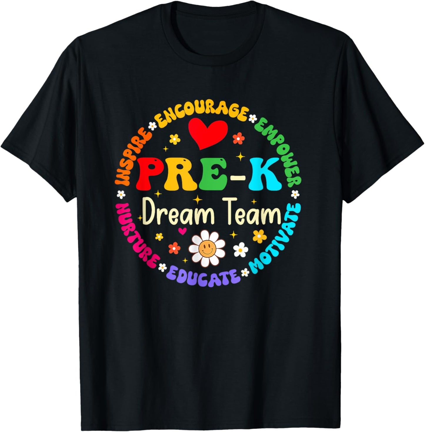 Back To School Pre K Dream Team Tour Teacher Students Kids T-Shirt - T-Shirt | Black