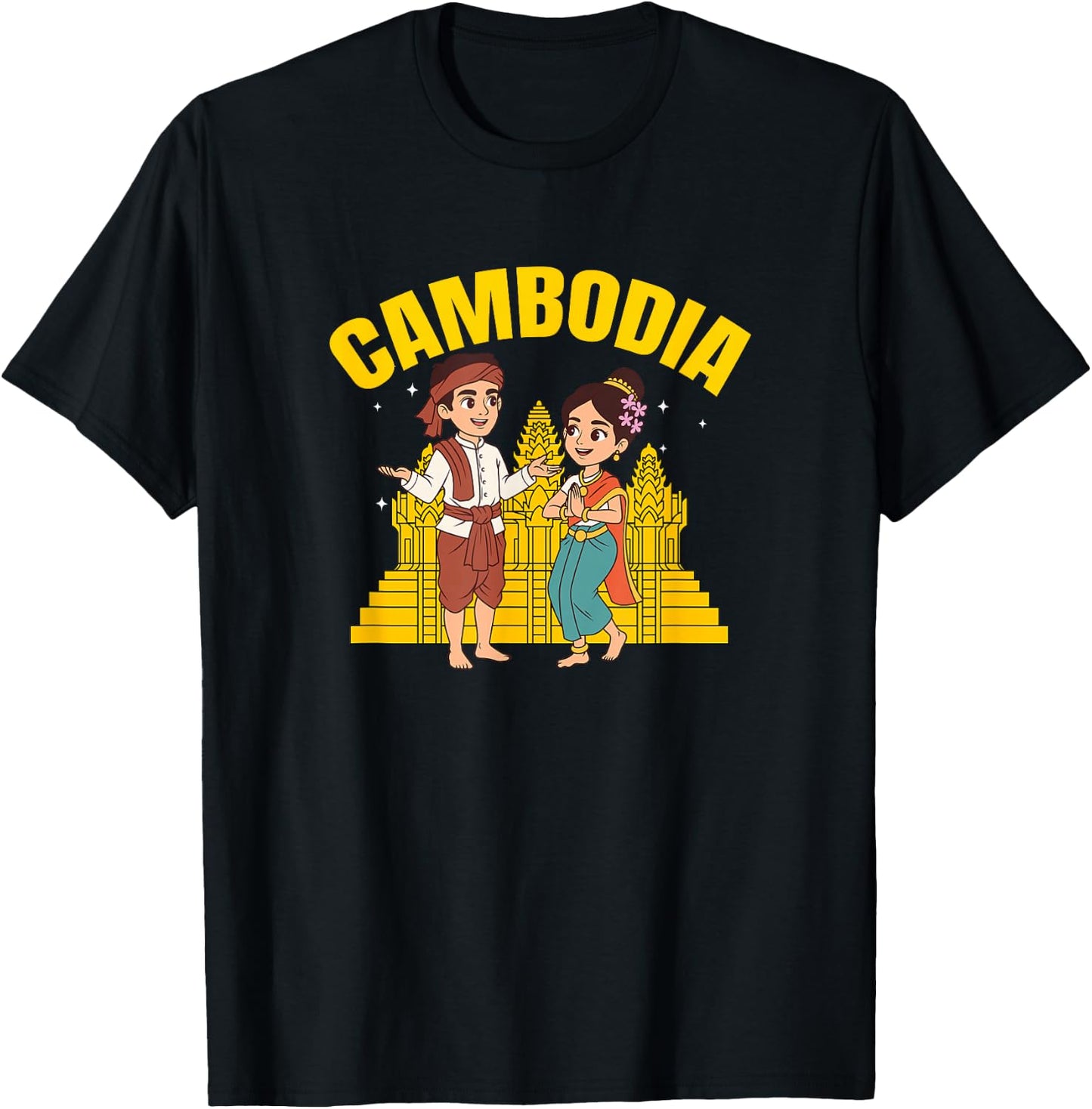 Cambodia Boy Cambodian Apsara Khmer Girl T-Shirt - T-Shirt | Black