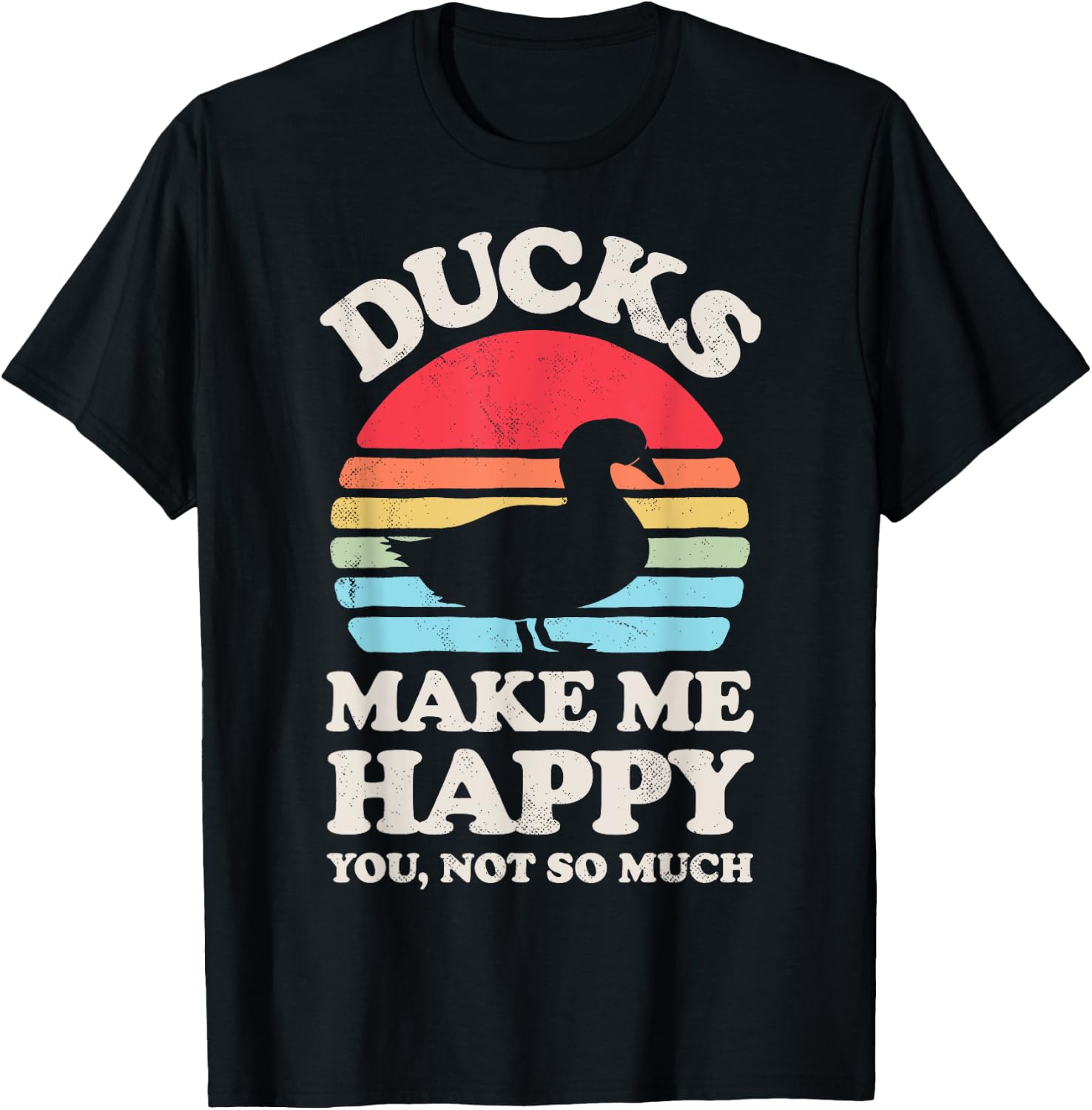 Ducks Make Me Happy Funny Duck Lover Farmer Farm Retro Men T-Shirt - T-Shirt | Black